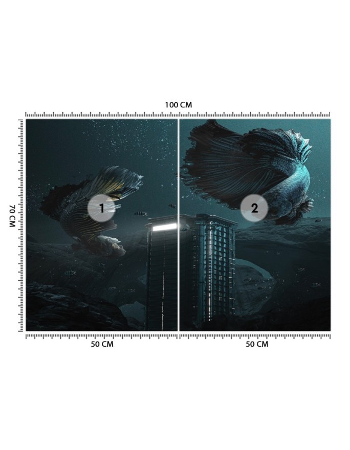 Unique wall murals - Skyscraper in the ocean Zehem Chong | FEEBY