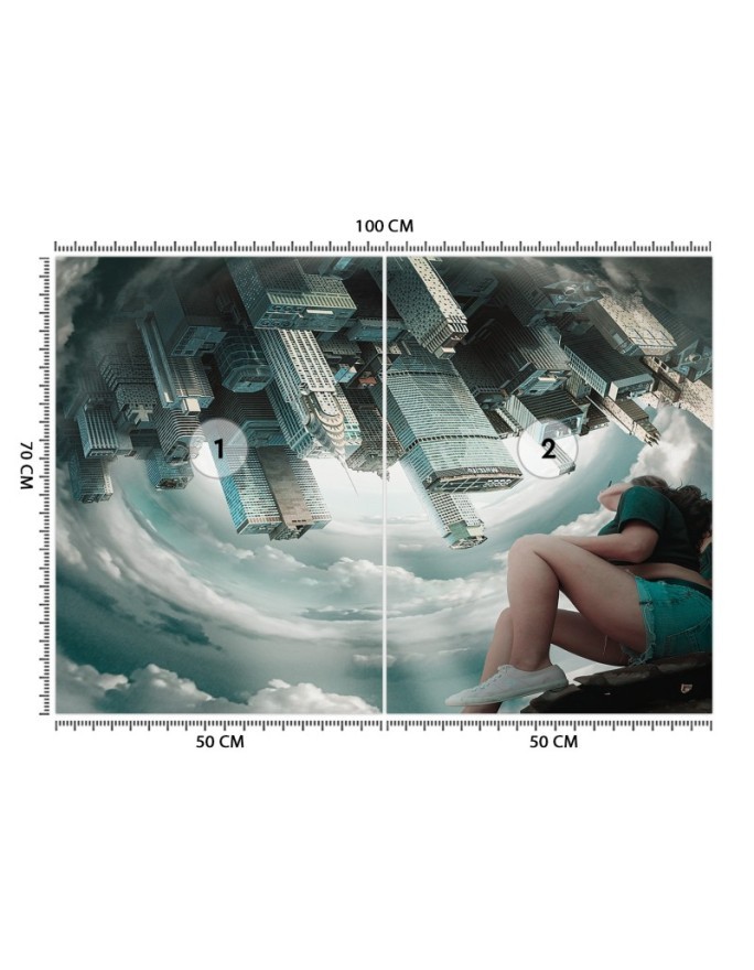 Original wall murals - Skyscraper view Zehem Chong | FEEBY
