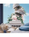 Wall murals for living room - Building with flowers Zehem Chong | FEEBY