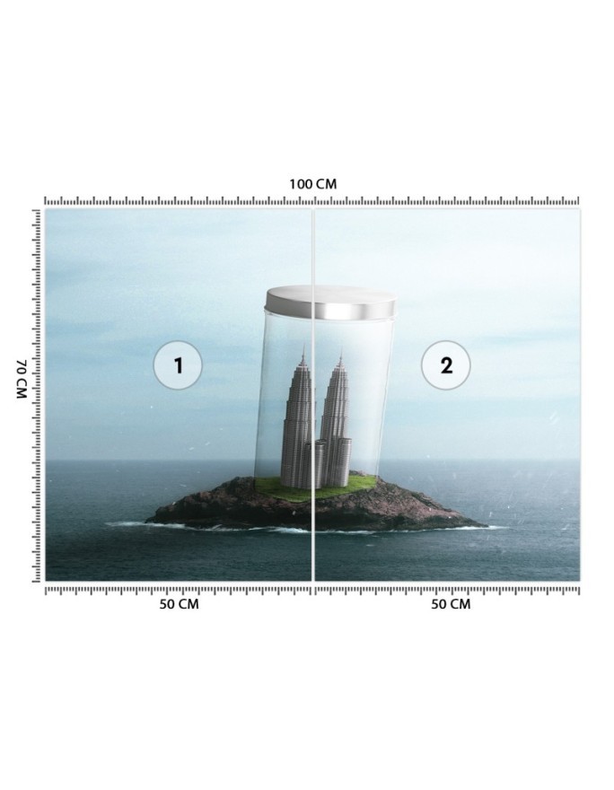 Art Wallpaper - Island buildings abstract Zehem Chong | FEEBY