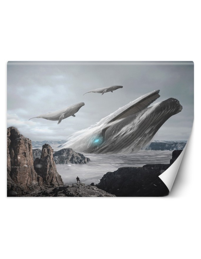 Wall mural Flying whales