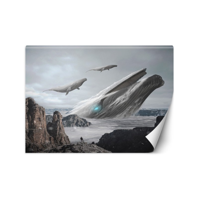 Stylish wall mural - Flying whales Zehem Chong | FEEBY