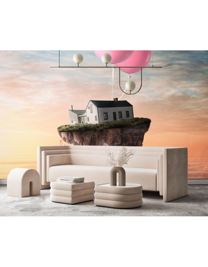 Stylish wall mural - House on a balloon Zehem Chong | FEEBY