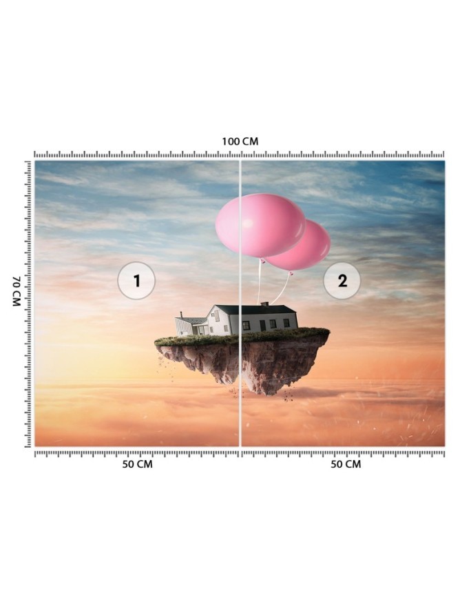 Stylish wall mural - House on a balloon Zehem Chong | FEEBY