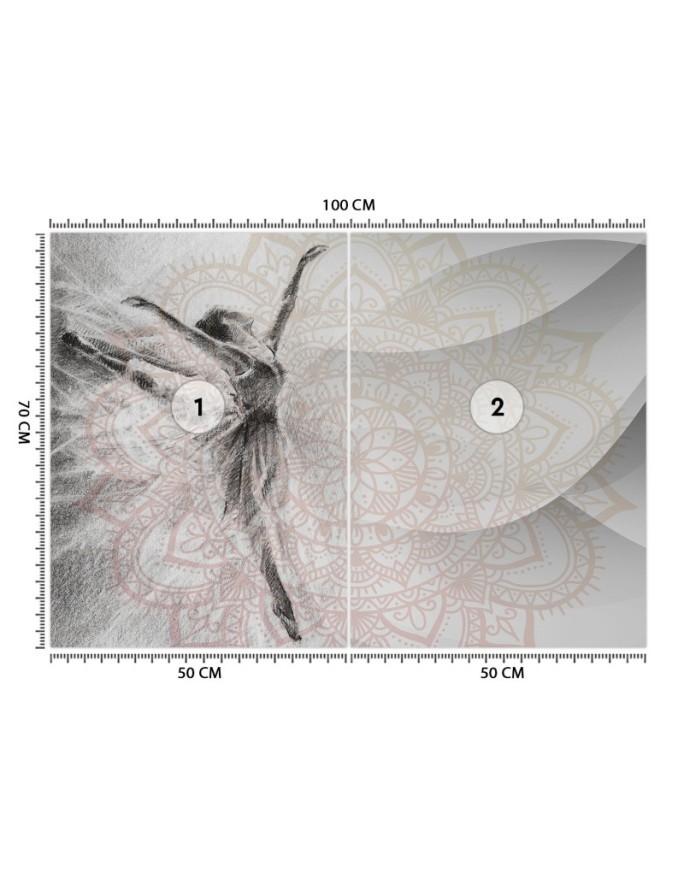 Living room Wallpaper - Mandala ballerina | FEEBY