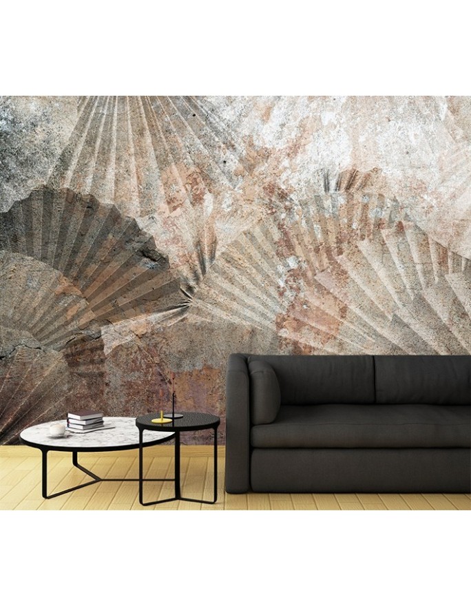 Abstract Wallpaper - Fans Beige Brown | FEEBY
