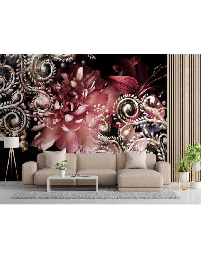Stylish Wallpapers 3D - Peony and lily flower glamour 3D | FEEBY