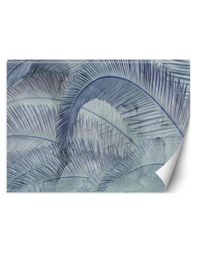Wall mural 3D Palm Leaves Blue