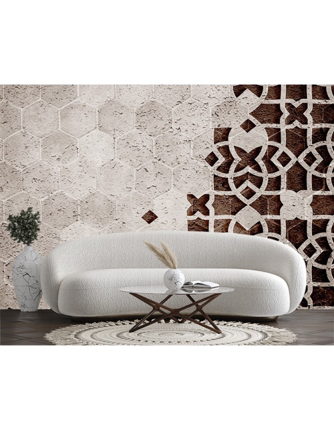 Original wall murals - Bronze Geometric Mandala | FEEBY