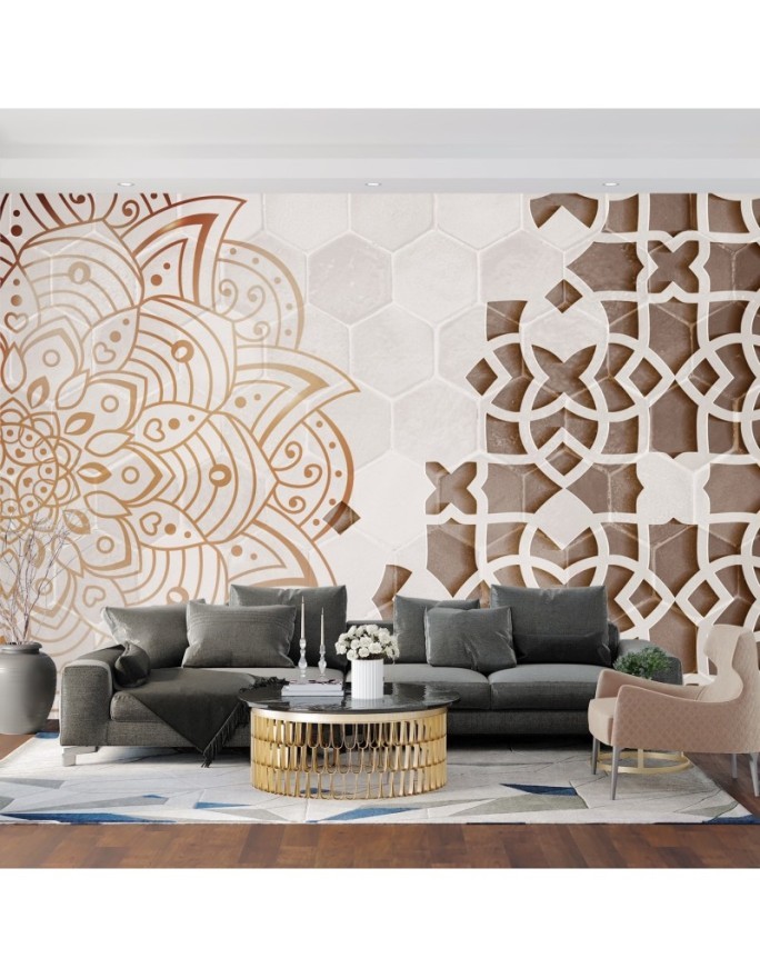 Original wall murals - Mandala White Geometry | FEEBY