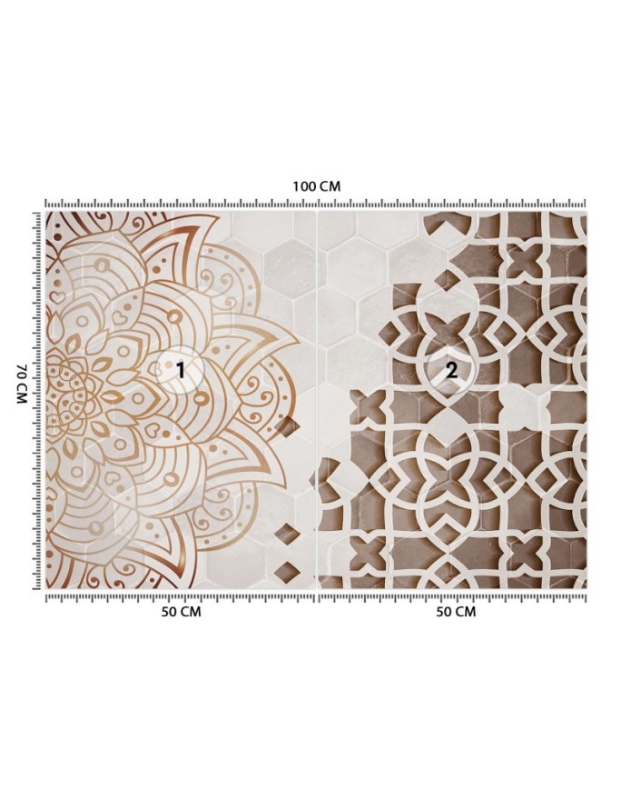 Original wall murals - Mandala White Geometry | FEEBY