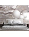 3D wall murals - Gold leaf and balls 3D | FEEBY
