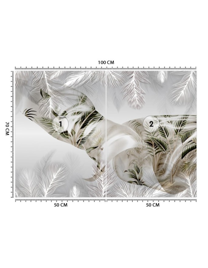 Exclusive wall murals - Palm leaves tropical abstraction | FEEBY