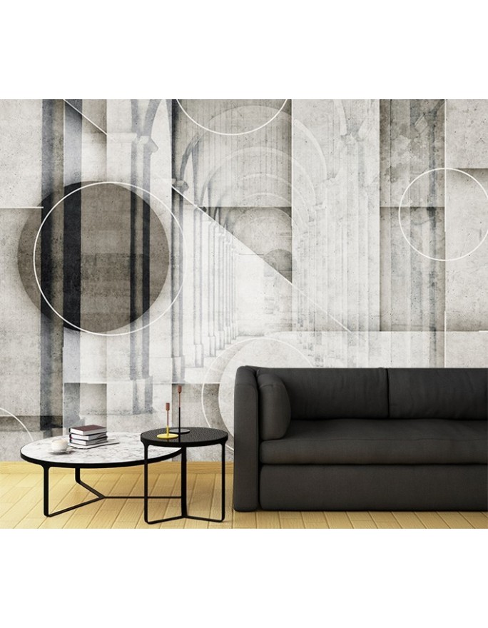 Living room Wallpaper - 3D tunnel Circles Shapes | FEEBY