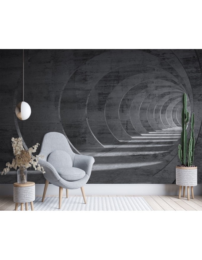 Depth effect Wallpapers - Grey tunnel 3D | FEEBY