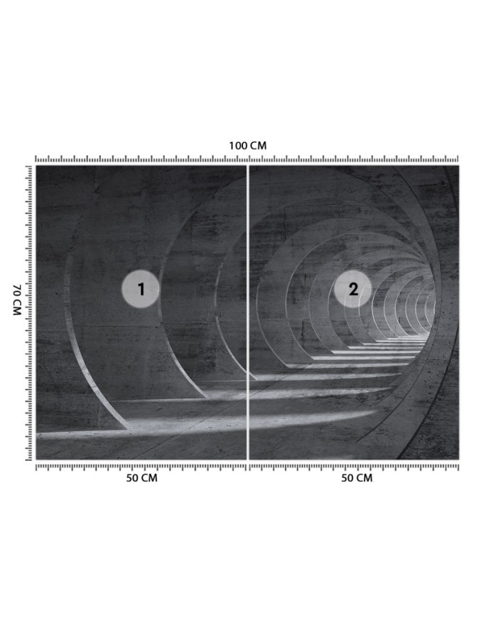 Depth effect Wallpapers - Grey tunnel 3D | FEEBY