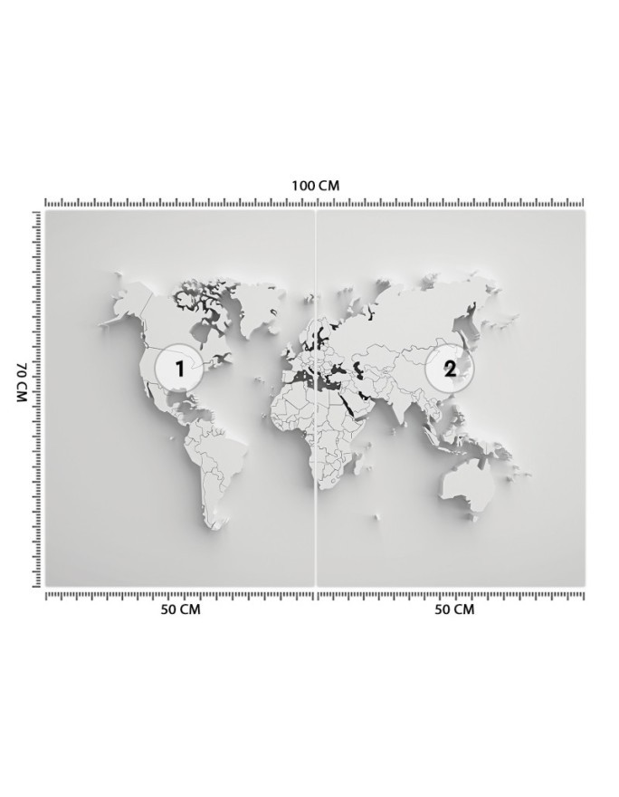 3D Wallpaper - White world map 3D | FEEBY