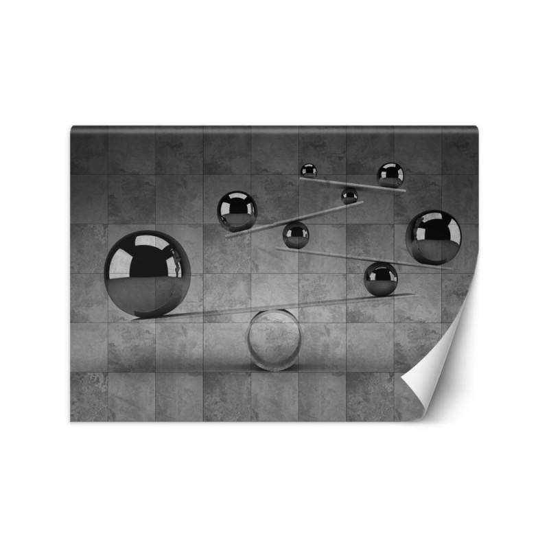 3D Wallpapers - Silver 3D balls against a concrete wall | FEEBY