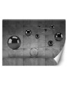 3D Wallpapers - Silver 3D balls against a concrete wall | FEEBY
