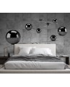 3D Wallpapers - Silver 3D balls against a concrete wall | FEEBY
