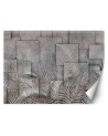 Depth effect Wallpaper - Palm leaves 3D concrete | FEEBY
