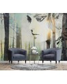 Modern wall murals - Pastel abstract woman and forest | FEEBY