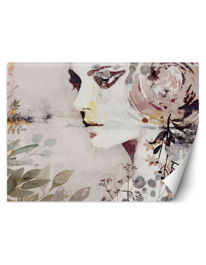 Inspirational wall murals - Woman abstract watercolour painting | FEEBY