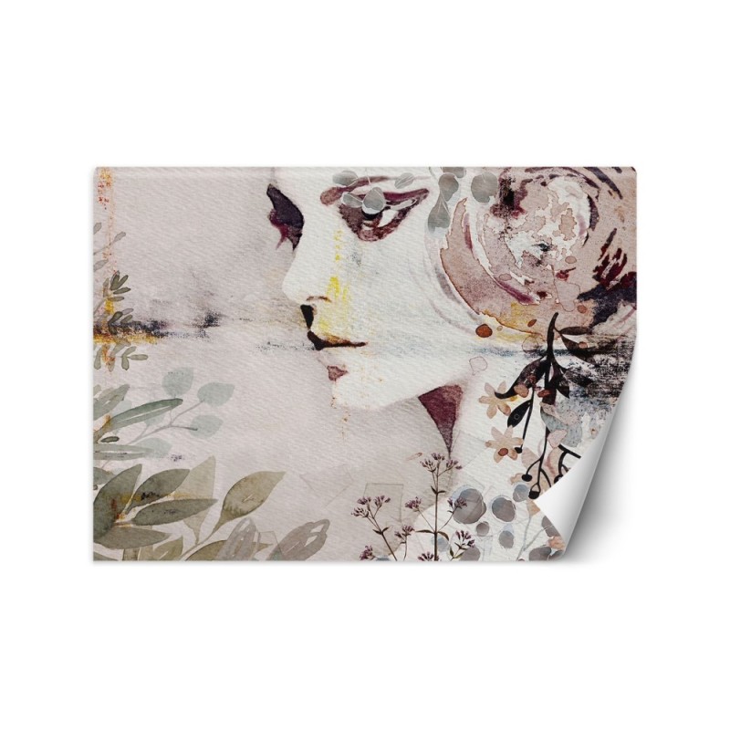 Inspirational wall murals - Woman abstract watercolour painting | FEEBY