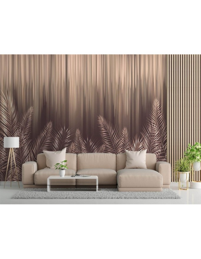 Wall mural for living room or bedroom - Palm leaves glamour | FEEBY