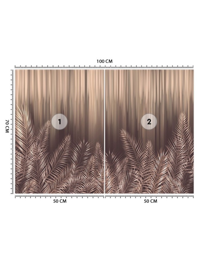 Wall mural for living room or bedroom - Palm leaves glamour | FEEBY