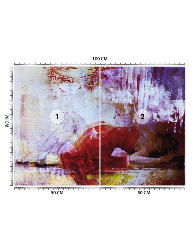Modern wall mural - Woman in red dress abstract | FEEBY