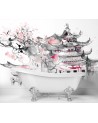 Oriental design wall mural - Japanese pagoda | FEEBY