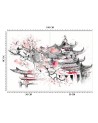 Oriental design wall mural - Japanese pagoda | FEEBY