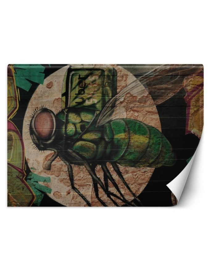 Wall mural - Green fly and moon graffiti on wall | FEEBY