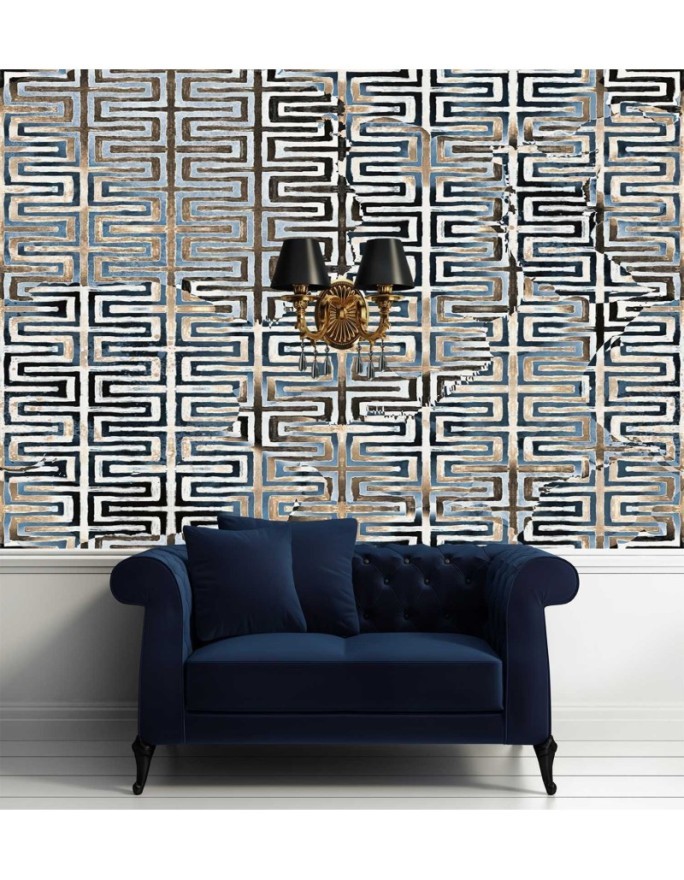 Modern wall mural - Golden geometric glamour pattern | FEEBY