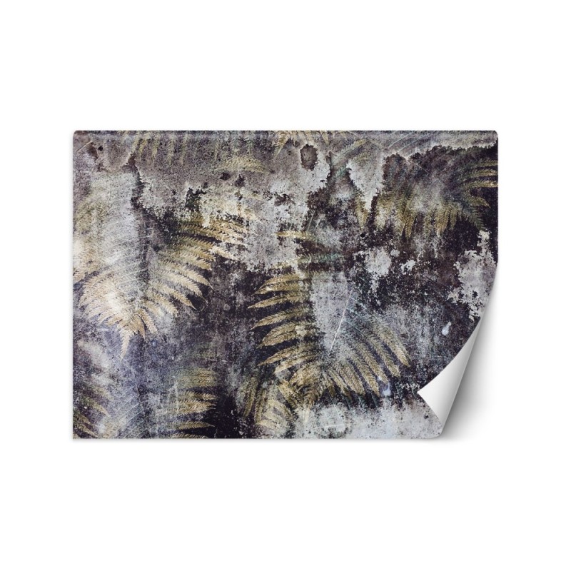 Modern wall murals - Golden fern leaves | FEEBY