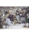 Modern wall murals - Golden fern leaves | FEEBY