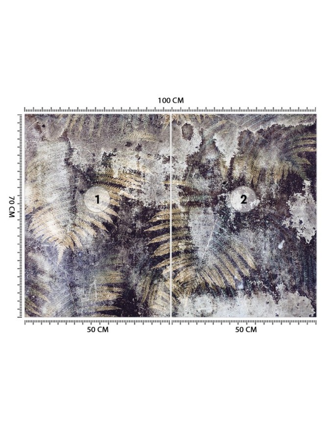 Modern wall murals - Golden fern leaves | FEEBY