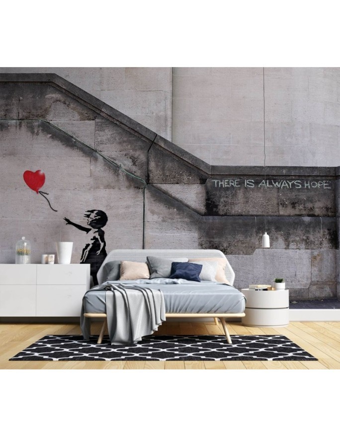 Murals - Girl with balloon Banksy graffiti | FEEBY