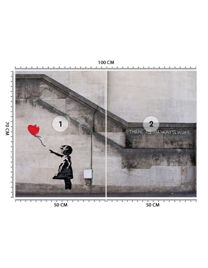 Murals - Girl with balloon Banksy graffiti | FEEBY