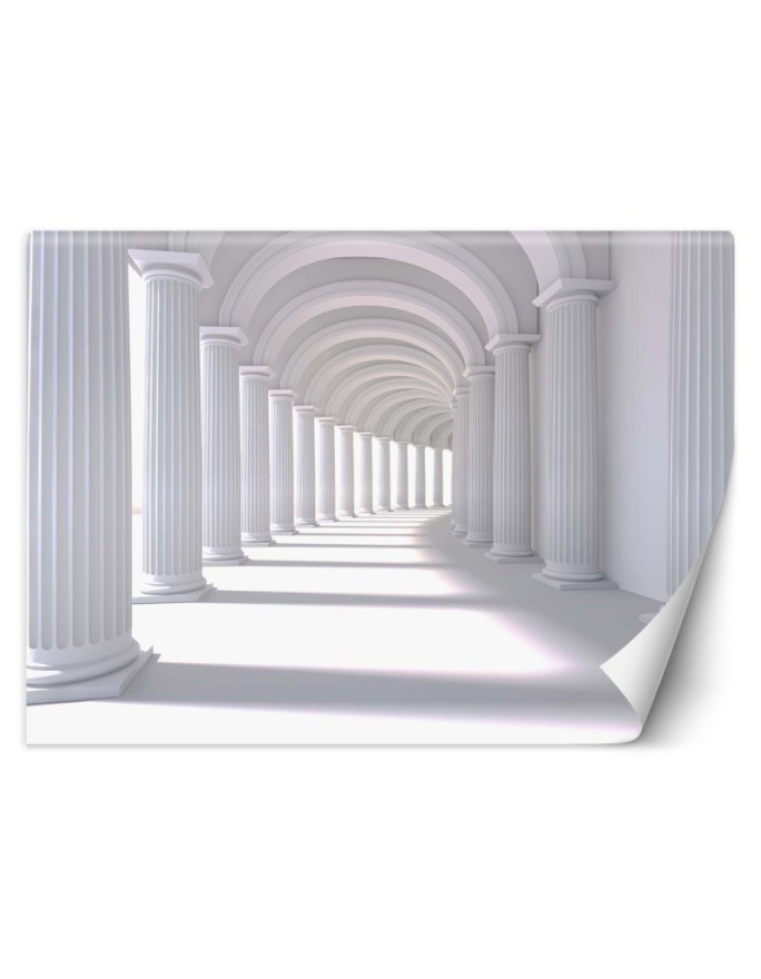 Depth effect wall mural - 3D Tunnel abstract white | FEEBY