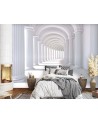 Depth effect wall mural - 3D Tunnel abstract white | FEEBY