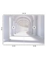 Depth effect wall mural - 3D Tunnel abstract white | FEEBY