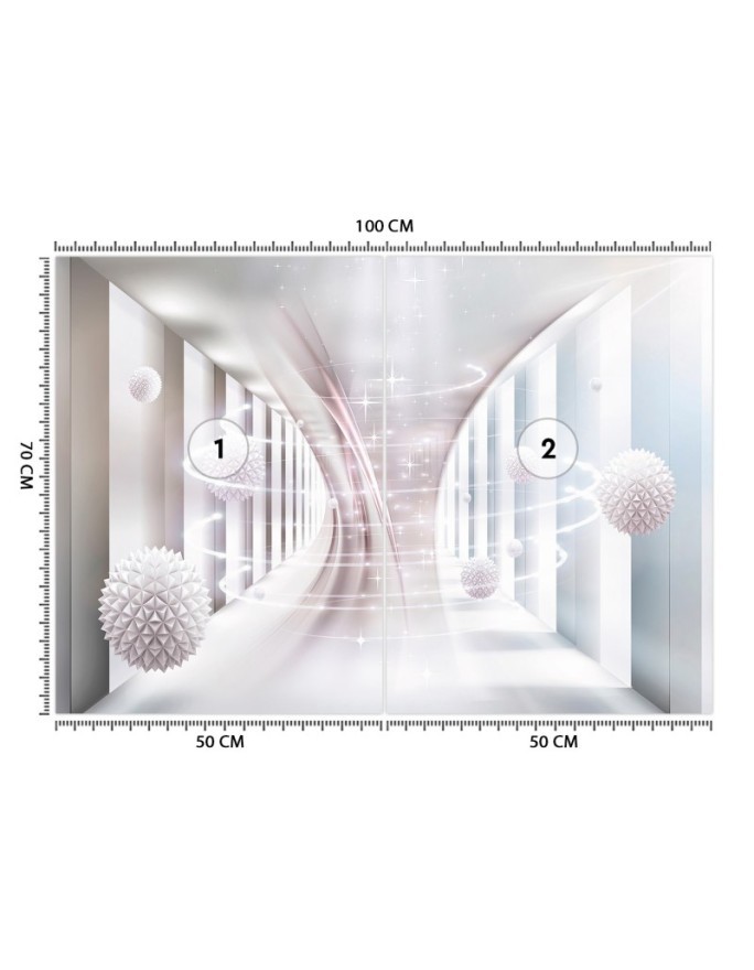Depth effect wall mural - Swirling balls tunnel 3D | FEEBY