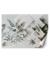 Inspirational wall mural - Green leaves 3D | FEEBY