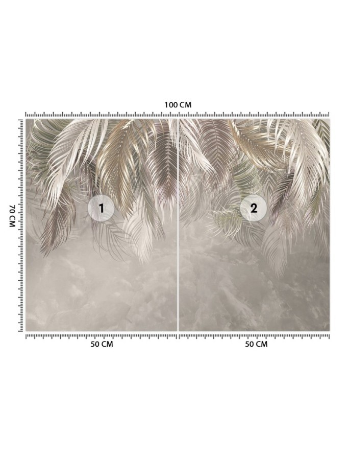 Modern wall mural - Palm leaves 3D | FEEBY