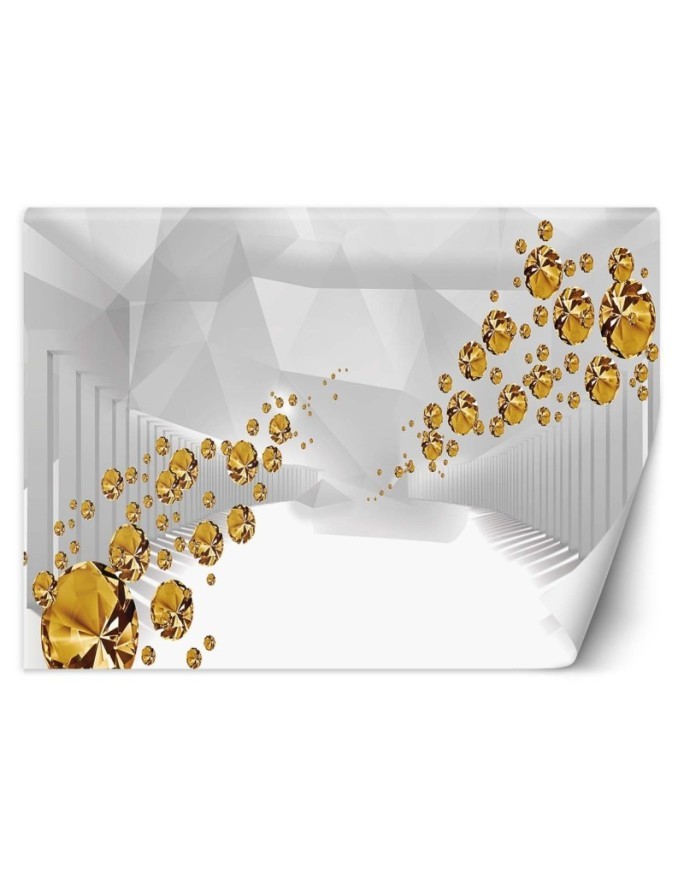 Depth effect wall murals - Golden stones tunnel 3D | FEEBY