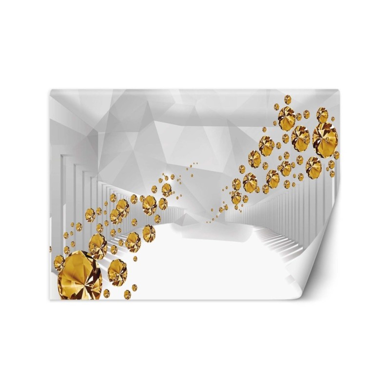 Depth effect wall murals - Golden stones tunnel 3D | FEEBY