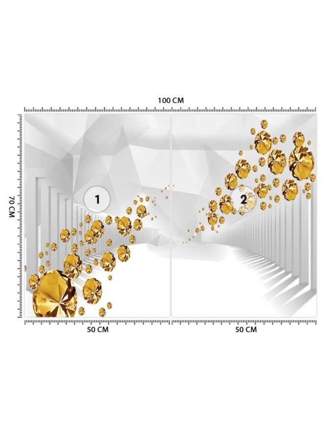 Depth effect wall murals - Golden stones tunnel 3D | FEEBY