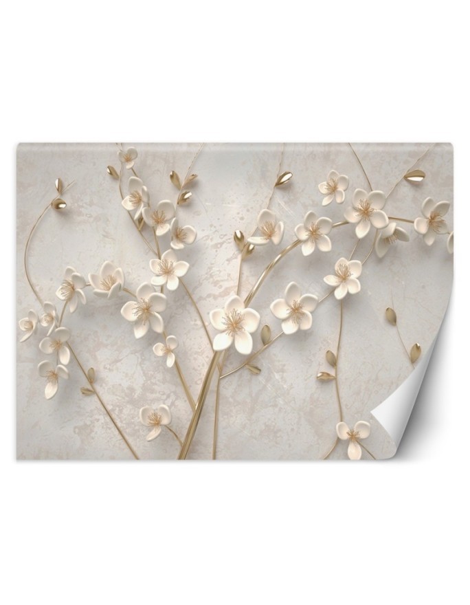Living room Wallpapers - 3D abstract flowers | FEEBY